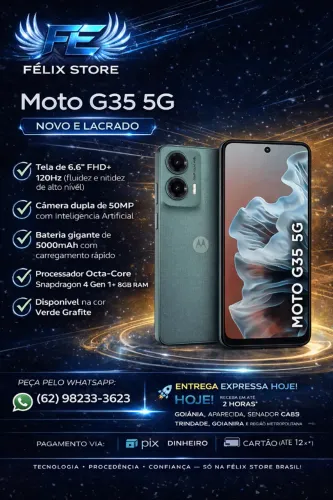 Moto G35 5G 128GB Tela 120Hz Câmera 50MP Novo Lacrado