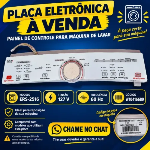Placa interface para maquina de lavar roupas Brastemp