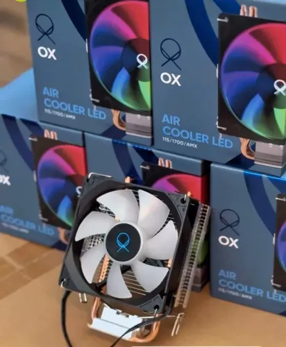 Air Cooler CPU OX LED Rainbow, Intel/AMD, 2 Heatpipe, 1800RPM, Cobre TDP 95W