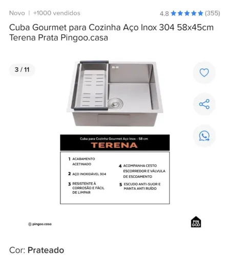 Cuba de inox 