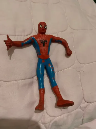 Figura Vintage p/colecionador - Homem Aranha de borracha maleável -Anos 80