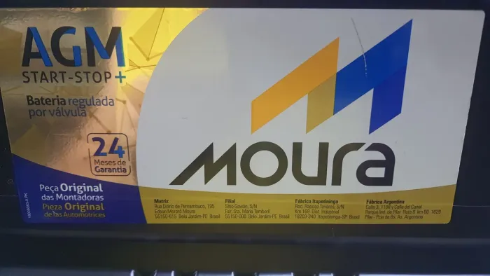 Baterias Automotivas 92 Amperes Moura AGM