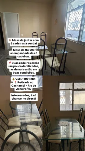 Mesa de jantar de 6 lugares 