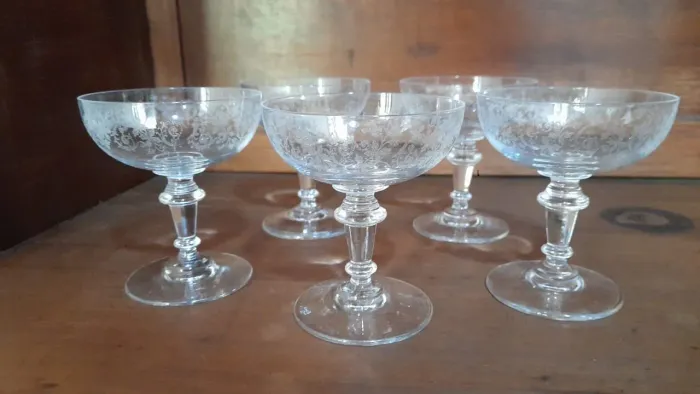 Jogo taça de cristal para champanhe coupé