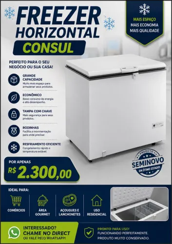 Freezer semi novo