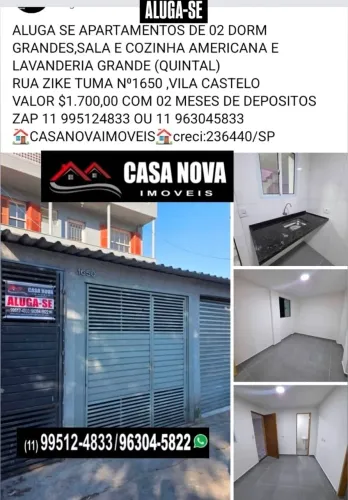 ALUGA SE APARTAMENTO DE 2 DORM GRANDES E QUINTAL(atraz shopping interlagos)