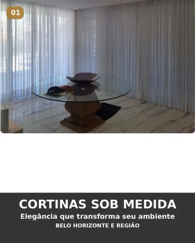 Cortina sob medida para sala em Belo Horizonte 