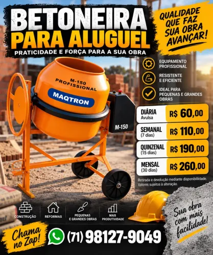 Aluguel Betoneira 150L 220v
