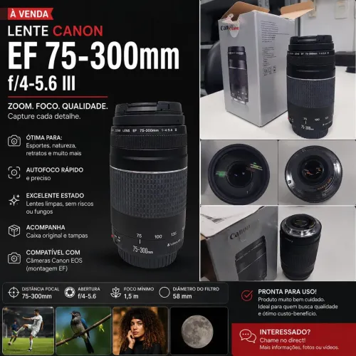 Lente Canon EF 75-300mm f/4-5.6 III