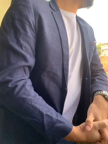 Blazer Padrão de linho masculino