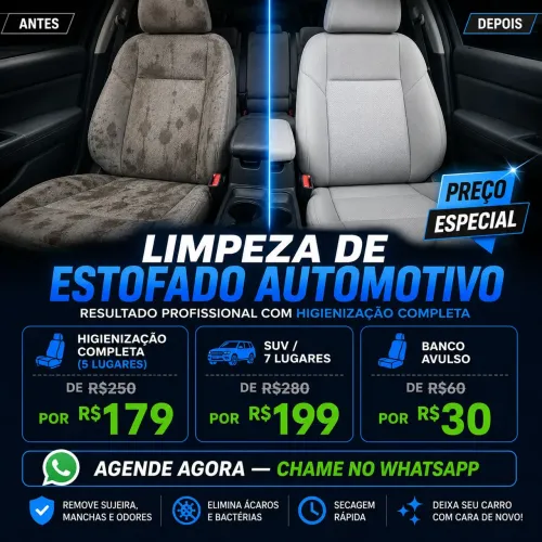 LIMPEZA ESTOFADO RÁPIDA DOMICÍLIO
