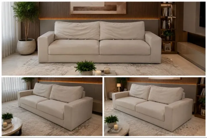 Sofa linho 4 lugares