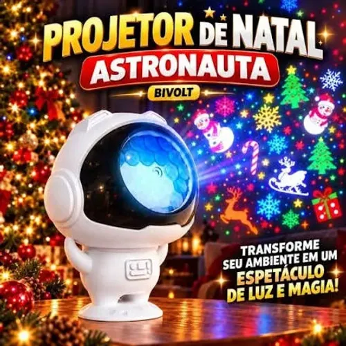 Projetor De Natal Astronauta Bivolt