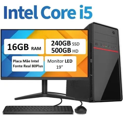 Computador Desktop Servidor Intel i5 16GB SSD 240GB