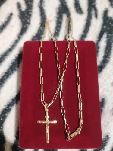 Vendo cordão Ouro 18k modelo tijolinho tamanho 68 centímetros