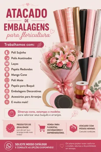 EMBALAGENS PARA FLORICULTURA ATACADO/POLI SUJINHO/LAÇOS