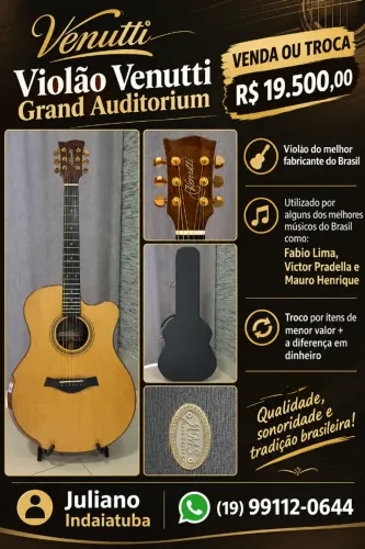 Violão Venutti Grand Auditorium - Venda ou troca - R$19500