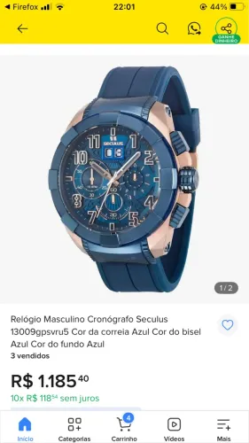 Relógio Cronógrafo Seculus Upper com trava dupla e regulador de pulso muito top e Luxuoso