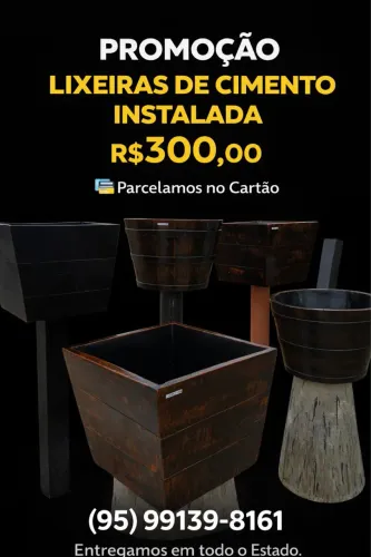 Lixeiras instalada R$300