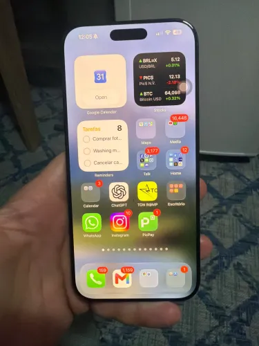 iPhone 16 Pro Max 256GB 89% Saúde Bateria Titânio Preto Impecável