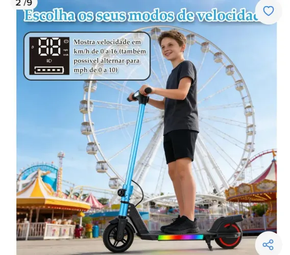 Patinete elétrico infantil 16km/h
