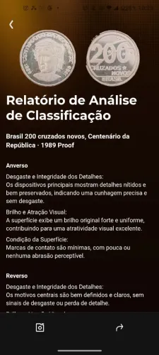 Moeda de Prata 200 Cruzados Novos (1989) - Centenário da República