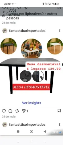 Mesa de 6 lugares desmontável