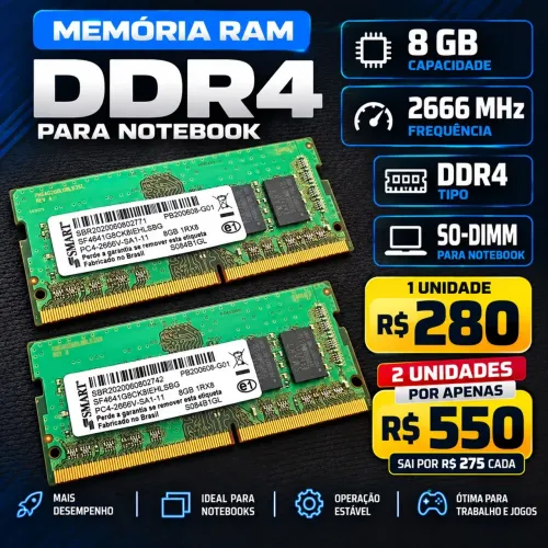 Memória DDR4 8GB 2666Mhz