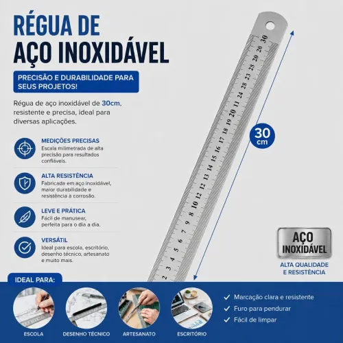 Régua de metal 