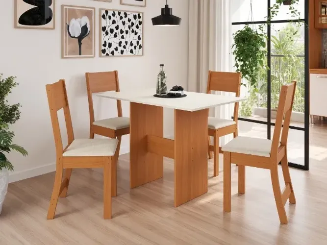 Mesa Karla 1,08m c/ 4 Cadeiras MDP/MDF (NOVO A PRONTA ENTREGA)