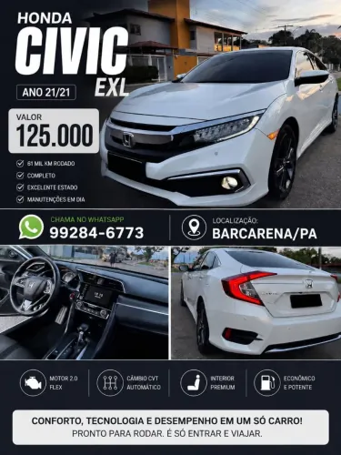 Honda Civic Sedan EXL 2.0 Flex 16V Aut.4p 2021