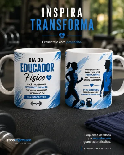 Caneca personalizada - para o dia do professor educação fisica