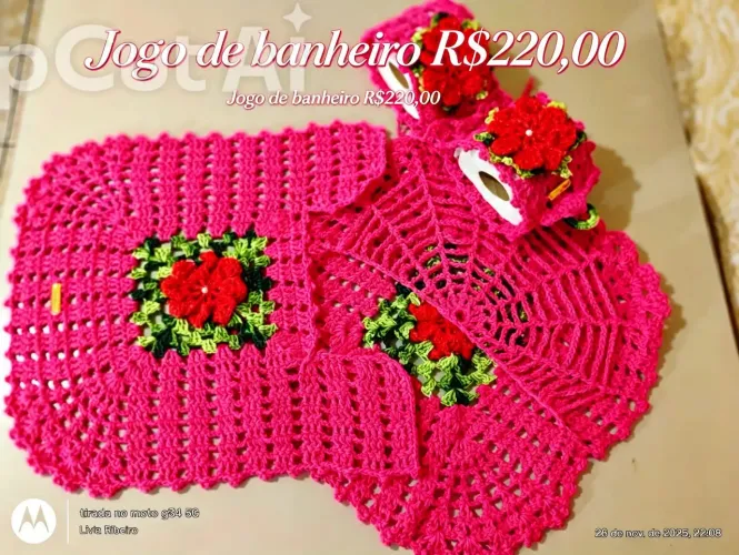 Jogo de banheiro Rosa pink
