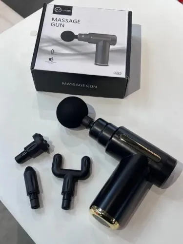 Massageador Elétrico Portátil para Relaxamento Muscular com 6 Níveis e 4 Ponteiras