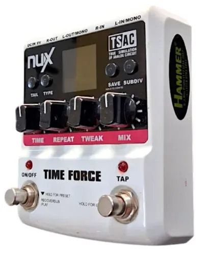 Pedal De Efeito Time Force Nux Digital Delay Branco 