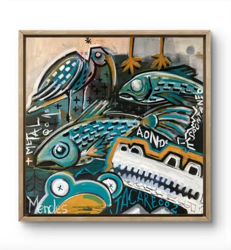 Quadro original tela Pintura acrílica 90x90cm