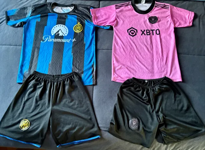 Conjuntos Infantil Futebol - Inter de Milão + Inter Miami (Messi) - Tam. 12 anos