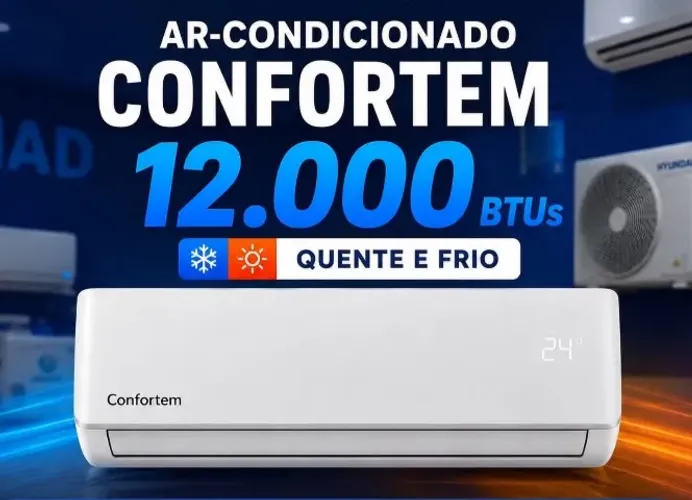 AR CONDICIONADO  SPLIT 12000 btus C/KIT DE INSTALAÇÃO QUENTE/FRIO
