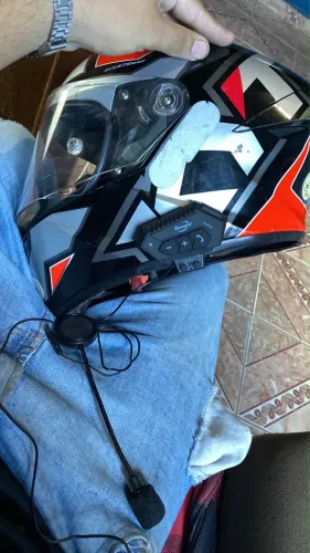 Capacete TYK tt course + intercomunicador com microfone a prova d?água(novo).
