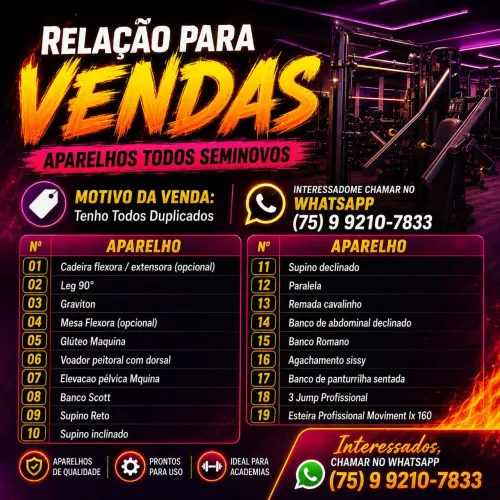 Vendo Aparelhos de Musculação