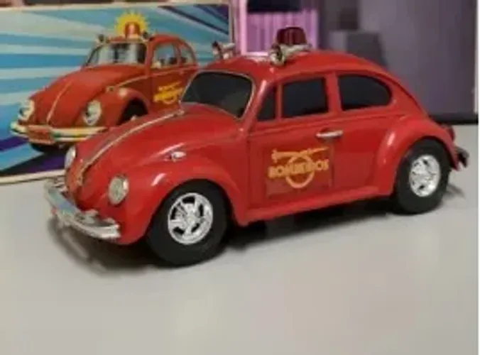 Fusca Bate Volta Estrela Bombeiro Brinquedo Antigo 