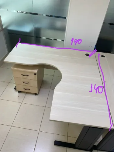 Mesa de estação de trabalho Flexibase 1,4mX1,4m cor bege claro 