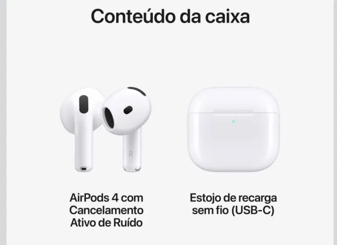 Air Pods 4 com cancelamento de ruídos ativo
