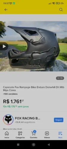 Capacete Fox barato 