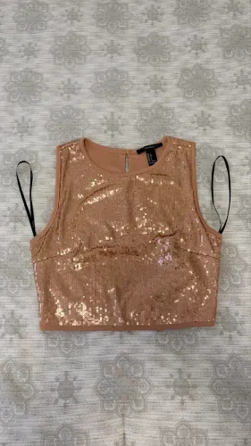 Cropped de Paetês Bronze/Dourado - Forever 21 | Novo