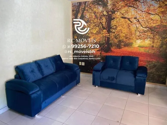 Sofá 2 e tres lugares Material suede D33 Braço Fofão Confortável Direto da Fábrica