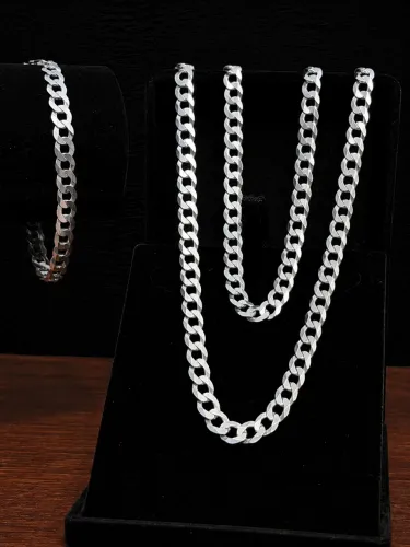 Conjunto grume 7mm prata 925 legítima com garantia eterna + limpa prata de brinde 