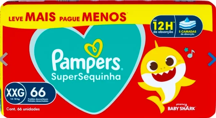 Fralda Pampers 66un XXG