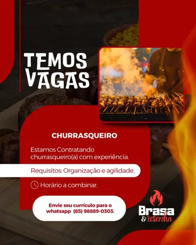 Vaga para churrasqueiro 