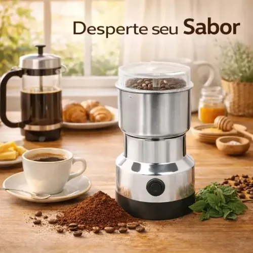 moedor elétrico triturador café grãos sementes ervas inox 200ml bm-f3401